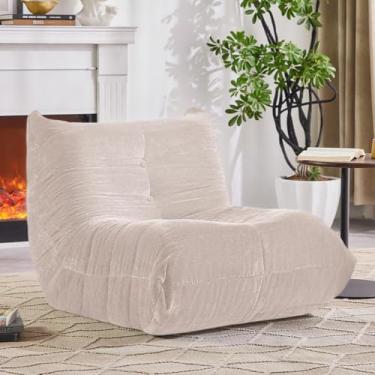 Imagem de SUYOLS Cadeira Bean Bag, Cadeira Fireside, Big Bean Bag Sofá para Adultos/Adolescentes, Saco de Feijão de Espuma de Memória, Cadeiras de Jogos com Design Confortável e Tecido Premium, Sofá de Chão