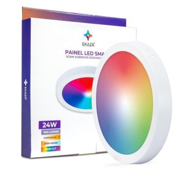 Imagem de Painel de LED plafon Inteligente RGBW 24W - EKAZA, Sobrepor&amp;24W&am