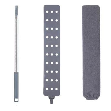 Imagem de Limpador de poeira retrátil espanador plano para eletrodomésticos ferramentas de limpeza doméstica para limpeza sob eletrodomésticos sofá geladeira 55.12icnh cinza