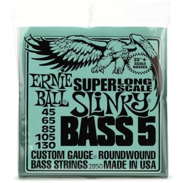 Imagem de Ernie Ball Slinky Nickel Wound Super Long Scale 5-String Electric Bass Strings 45-130 Gauge