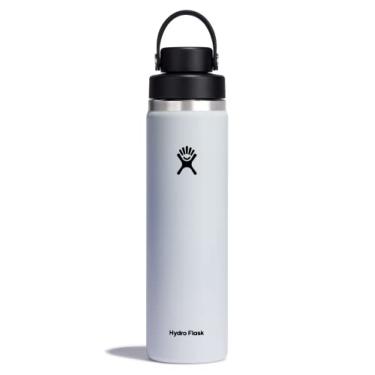 Imagem de Hydro Flask Garrafa de água - aço inoxidável isolado - tampa de boca larga, não derrama, à prova de vazamento em branco de 680 g