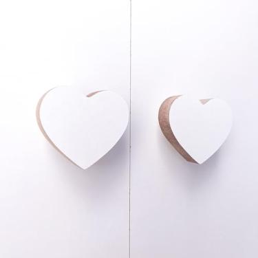 Imagem de 8 Puxadores Coração Branco Infantil Gaveta Cômoda Porta Móveis Quarto