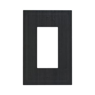 Imagem de Nadoabtm Capas de tomada decorativas vintage textura de madeira preta rústica 1 gangue único interruptor de luz placa de parede GFCI placa frontal para decoração de casa de fazenda