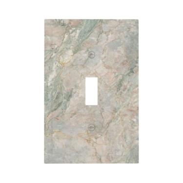 Imagem de DBWGUO Placas Decorativas para Interruptor de Luz Moderna Turquesa Rosa Mármore Grão 1 Gang Interruptor de Luz Placa de Tampa Única Placa de Parede Capa Frontal para Quarto Cozinha Decoração de Casa