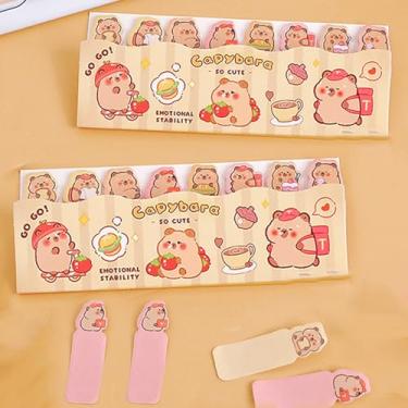 Imagem de 2 cópias de adesivo de índice Capibala 8 padrões escritório escola papelaria adesivo autoadesivo 240 adesivos blocos de anotações, 12,5 * 5,4 cm (estilo 2)