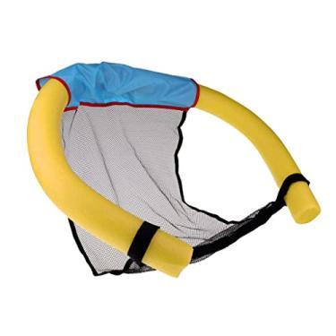 Imagem de Cadeira de macarrão de piscina, incrível bastão de flutuabilidade para brinquedo de natação, relaxamento na piscina/lago, malha + PEBD, rolamento máximo de 50 kg - amarelo, 6,5 x 150 cm