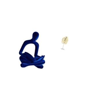 Imagem de Fenteer Escultura de Estatueta Humana Abstrata, Ornamento para Escritório, Bar, Casamento, E Estátua de Folha de Metal, Decoração de Folha para Casa, Estante,