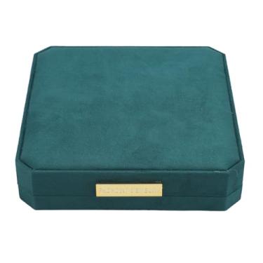 Imagem de Asixxsix Caixa de Conjunto de Joias de Veludo, Estojo de Armazenamento de Joias de Veludo Macio de Grande Capacidade para Colar, Brincos, Anel de Pulseira, Com Design Compacto e Leve