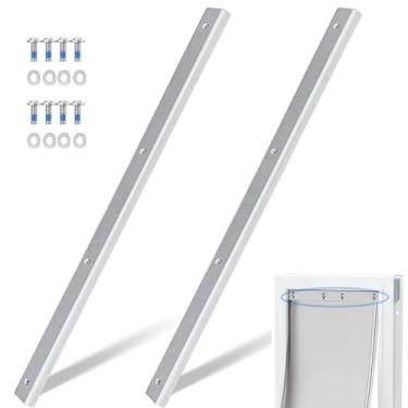 Imagem de 2 peças de suporte de substituição de aba de porta de cachorro de liga de alumínio compatível com abas de substituição de porta de cachorro PetSafe PAC11-11038 - fácil instalação com arruelas e