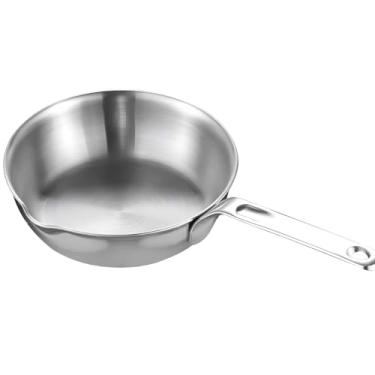 Imagem de Panela pequena de aço inoxidável 316 para manteiga, leite e molhos, compatível com indução e gás, cabo ergonômico com bicos