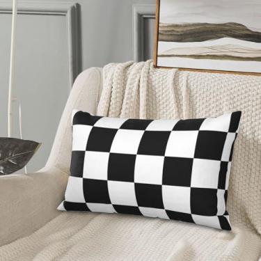 Imagem de HEILIVIO Conjunto de 2 capas de almofada, preto e branco, para decoração de sofá-cama, leve e respirável para quarto, como presente