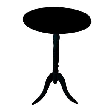 Imagem de Mesa de Canto Redonda 53x30cm em MDF - Cor Preta - Mesa Lateral para Sala/Quarto