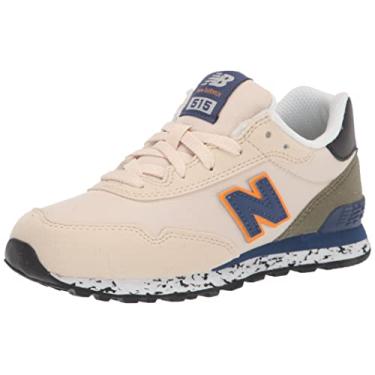 Imagem de New Balance Tênis infantil 515 V1 com cadarço, Calma castanho acinzentado/calêndula, 5 Wide Big Kid