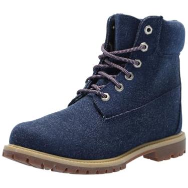 Imagem de Timberland Bota feminina impermeável premium de 15 cm, Lona azul escuro, 5.5 Wide
