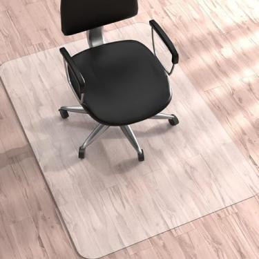 Imagem de WASJOYE Tapete de cadeira de escritório para piso duro, 76,2 cm x 122 cm capa protetora de piso rígido transparente para mesa de computador cadeira de rodinhas