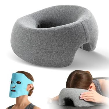 Imagem de TEKINGUR Travesseiros virados para baixo com máscara facial de gelo para mesa de massagem, apoio de cabeça de massagem para cama, travesseiro de rosto para dormir no estômago, travesseiro BBL após