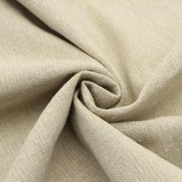 Imagem de David accessories Tecido de linho de algodão e poliéster 99 x 149 cm Tecido de linho de cor lisa lisa para bordado, costura, saias, bolsa, bordado, toalhas de mesa e artesanato (um pouco amarelo)