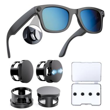 Imagem de 4 peças de capa de luz LED para óculos Ray-Ban Meta, capas bloqueadoras de luz compatíveis com RayBan Meta Wayfarer, Skyler, Oakley, acessórios para headliner, capa com bloqueio de LED blackout para