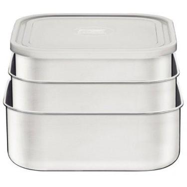 Imagem de Jogo Pote Aço Inox 3 Peças Freezinox Tramontina, 01 Pote com 1,2L - 01