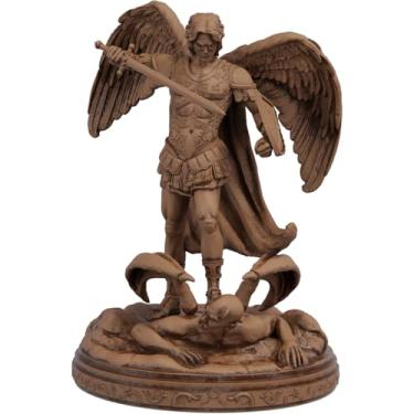 Imagem de Estátua Arcanjo Miguel - Versão 7 (Cor Madeira)