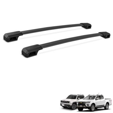 Imagem de Rack de Teto Travessa S10 Renegade Frontier Hilux Elite Alumínio Preto