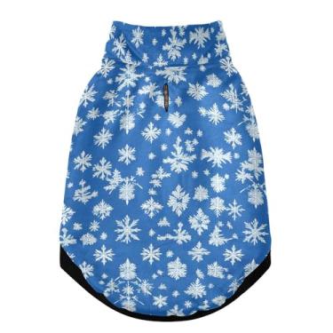 Imagem de SEHANY Casaco de Natal Flocos de Neve para Cães Pequenos, Super Quente À Prova de Vento, Jaqueta de Inverno Macia e Confortável para Clima de Neve Fria com Orifício de Coleira para Animais de