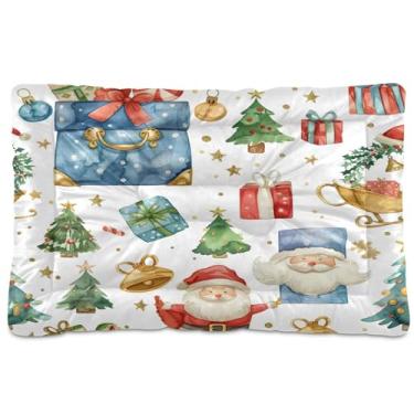 Imagem de SEHANY Cama de Natal para cães e gatos com fundo antiderrapante, cama de canil, colchão macio para animais de estimação, lavável, para cães pequenos, médios e grandes, gatos, 91 x 61 cm