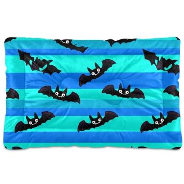 Imagem de SEHANY Cama de Halloween morcegos para cães e gatos com fundo antiderrapante, cama de canil, colchão macio para animais de estimação, lavável para cães pequenos, médios e grandes, gatos, 61 x 45 cm