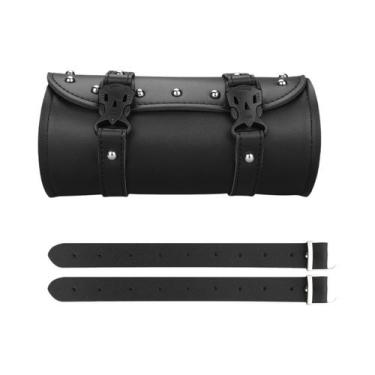 Imagem de Bolsas Laterais De Couro PU Para Motocicleta Harley Chopper Bobber Cru