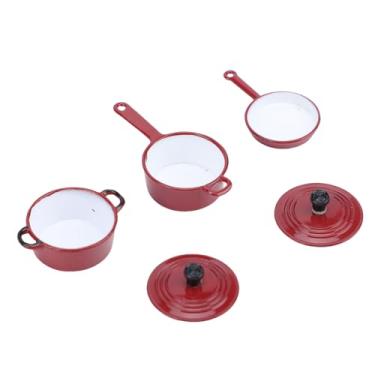 Imagem de Asixxsix Acessórios de Cozinha para Casa de Bonecas Em Miniatura, Mini Panelas e Frigideiras de Metal, Conjunto de Cozinha Em Miniatura para Casa de Bonecas, Mini Fogão de Cozinha,