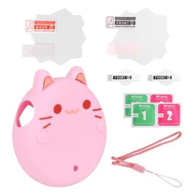 Imagem de Capa Silicone para Paradise Jogo Portátil, Capa Protetora com Protetor Tela & Filme Botões & Cordão Anti-queda Silicone Brinquedo Virtual Digital Proteção para Animal Eletrônico (Rosa)