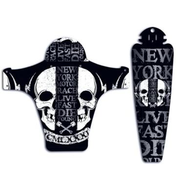 Imagem de Para-lama dianteiro e traseiro para bicicleta, para-lama para MTB e bicicleta de estrada, em resina, acessório para ciclismo.(Black Skull)