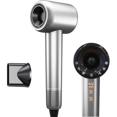 Imagem de Secador de Cabelo Profissional 1500W, Baixo Ruído, Íons Negativos, Controle de Temperatura, Secador de Cabelo Com Difusor, Motor Brushless de Alta Velocidade (120000 RPM) , Secagem Rápida, Portátil, 127v/20A