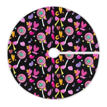 Imagem de Wassud Saia de árvore de Natal, pirulitos, decorações de árvore de inverno, enfeites de Natal, tapete de árvore grande para decoração de festa de ano novo, 122 cm