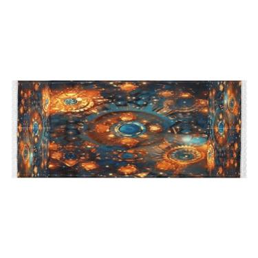 Imagem de Wassud Capas coloridas de lavadora e secadora de mandala, protetor de lavadora com sacos de armazenamento, capa de geladeira à prova de poeira com bolsos para lavanderia doméstica, cozinha, 120 x 55