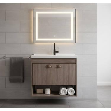 Imagem de Gabinete Armário para Banheiro 60cm MDF com Cuba - Crotone Munique