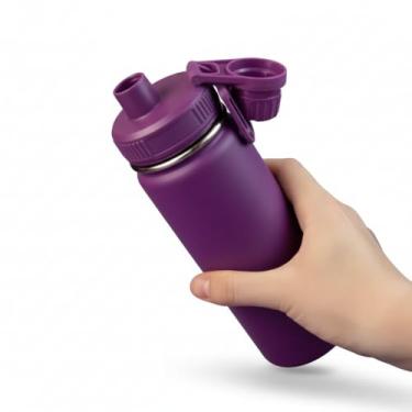 Imagem de Garrafa Térmica de 570ml em Aço Inox com Parede Dupla Tampa Rosqueável Anel de Silicone (ROXO)