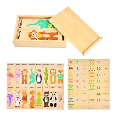 Imagem de JunZheHub Brinquedo Educativo de Madeira para Crianças, Quebra-cabeça com Combinação de Números E Desenvolvimento Cognitivo.