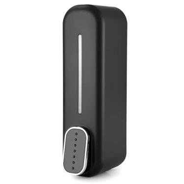 Imagem de Dispensador manual de sabonete, 300 ml, xampu montado na parede e recipiente de gel de banho, dispensador de desinfetante para as mãos de 1,25 xícaras com janela transparente para banheiro (preto)