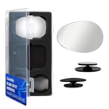Imagem de DriveAlly 2 peças de espelho de ponto cego de carro, ângulo de vidro convexo HD sem moldura ajustável, espelho reverso auxiliar traseiro autoadesivo, espelhos laterais de ângulo amplo, acessórios