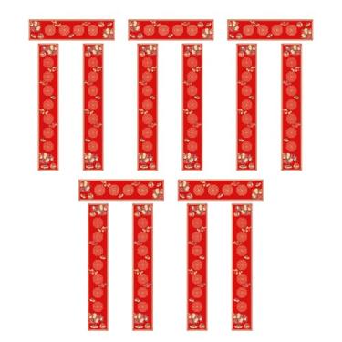 Imagem de Nishiyuenyi Conjunto de 5 Pares de Papel Decorativo em Branco, Na Cor Vermelha Chunlian Xuan, para Lojas, Restaurantes, Escritórios E Decoração de Residências, Style H, Tamanho real