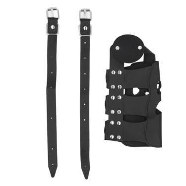 Imagem de Suporte de copo para motocicleta Ainoli, couro PU, esqueleto, enrolado em torno do suporte universal para garrafa de água de bicicleta