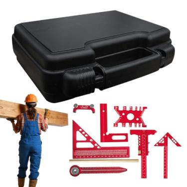 Imagem de Esquadro Para Marcenaria | Jogo de 9 Peças para Medição em Carpintaria,Conjunto De Esquadros Para Estruturas Domésticas,Para Pavimentação Garagem Exterior Carpintaria Construção E