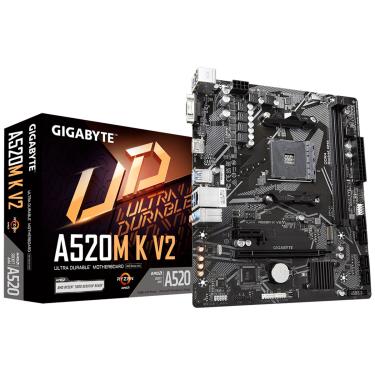 Imagem de Placa Mãe Gigabyte A520M K V2, AMD AM4, DDR4, Micro ATX - 9MA52MK2-00-G11