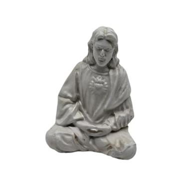 Imagem de Generic Estátua de Jesus Meditando, Ornamento de Mesa, Leve, Coleção de Decoração de Altar em Resina Decorativa para Prateleira, Mesa de Trabalho