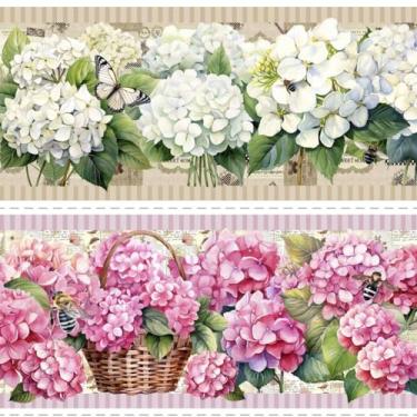 Imagem de Tricoline Digital Barrado Jardim das Hortênsias 100% Algodão