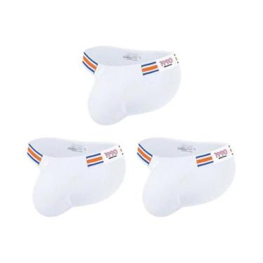 Imagem de Cuecas Masculinas De Algodão Listradas Azul Marinho, Modelo Biquíni Tr