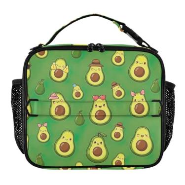 Imagem de Joisal Lancheira verde de abacates com desenho fofo para mulheres, meninas, lancheira, personalizada, infantil, masculina, lancheira para trabalho, bolsa térmica macia isolada para adultos
