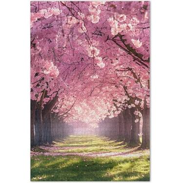 Imagem de Quebra-cabeça com cenário de flores de cerejeira para adultos, 500 peças, flores, animais, natureza, presentes de elefantes brancos