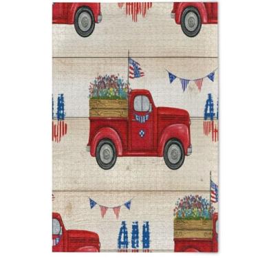Imagem de Quebra-cabeça de caminhão vermelho de desenho vintage para adultos 500 peças presentes de jogos de amigos para a família Prime Family Puzzles arte impressão animal, 500 peças, 52 x 37,8 cm